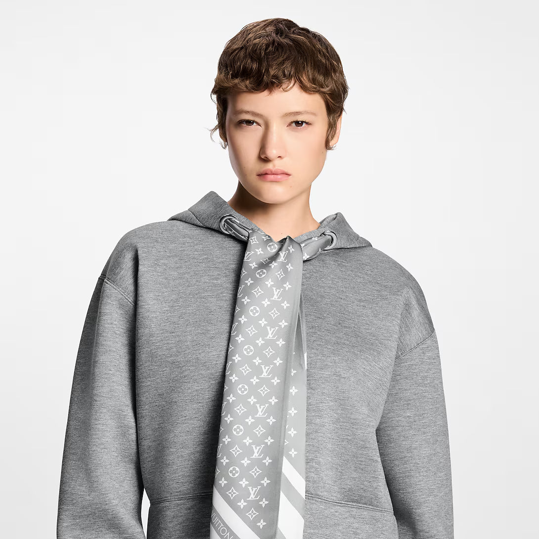 Cropped Monogram Scarf Hoodie