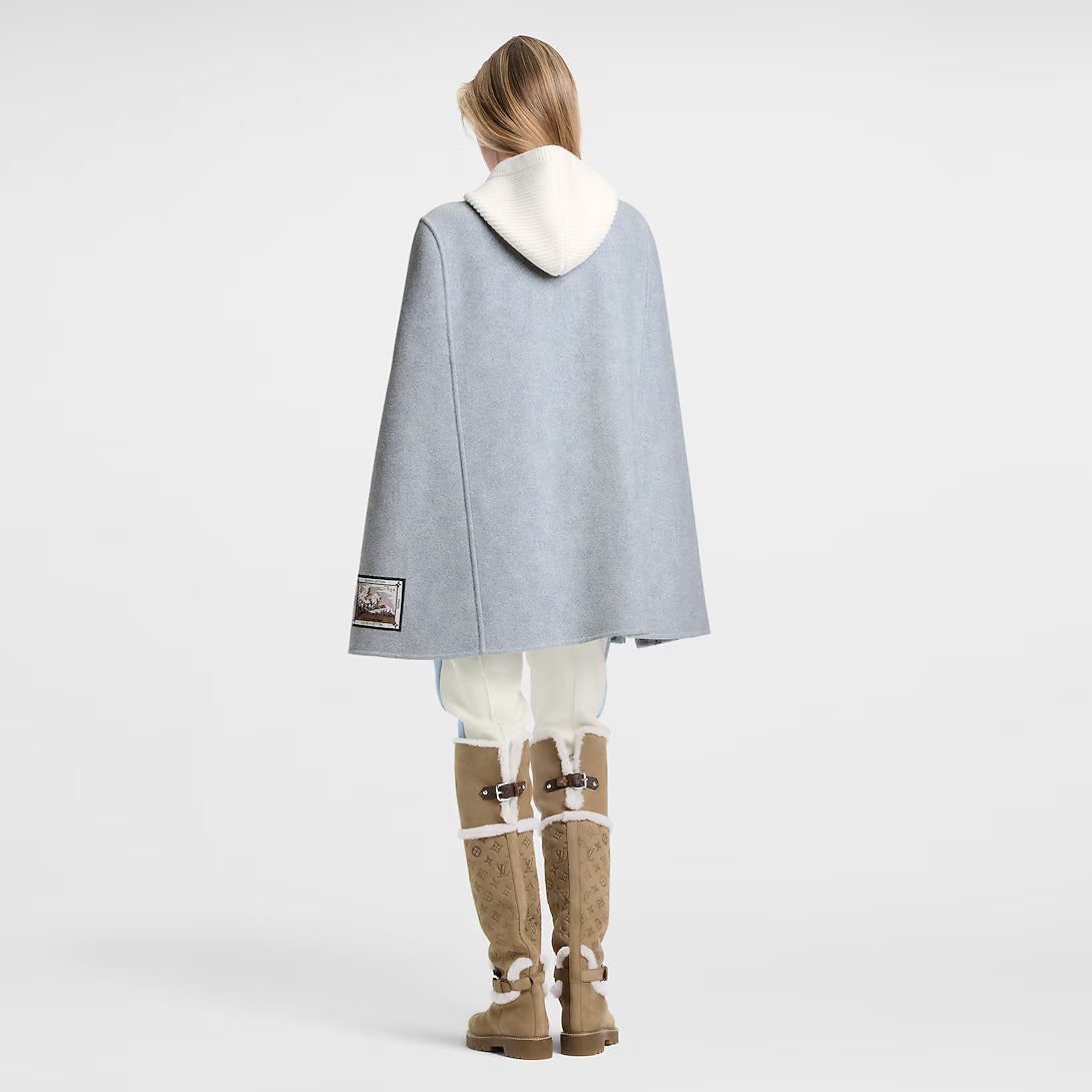 Denim-Effect Double Face Cape
