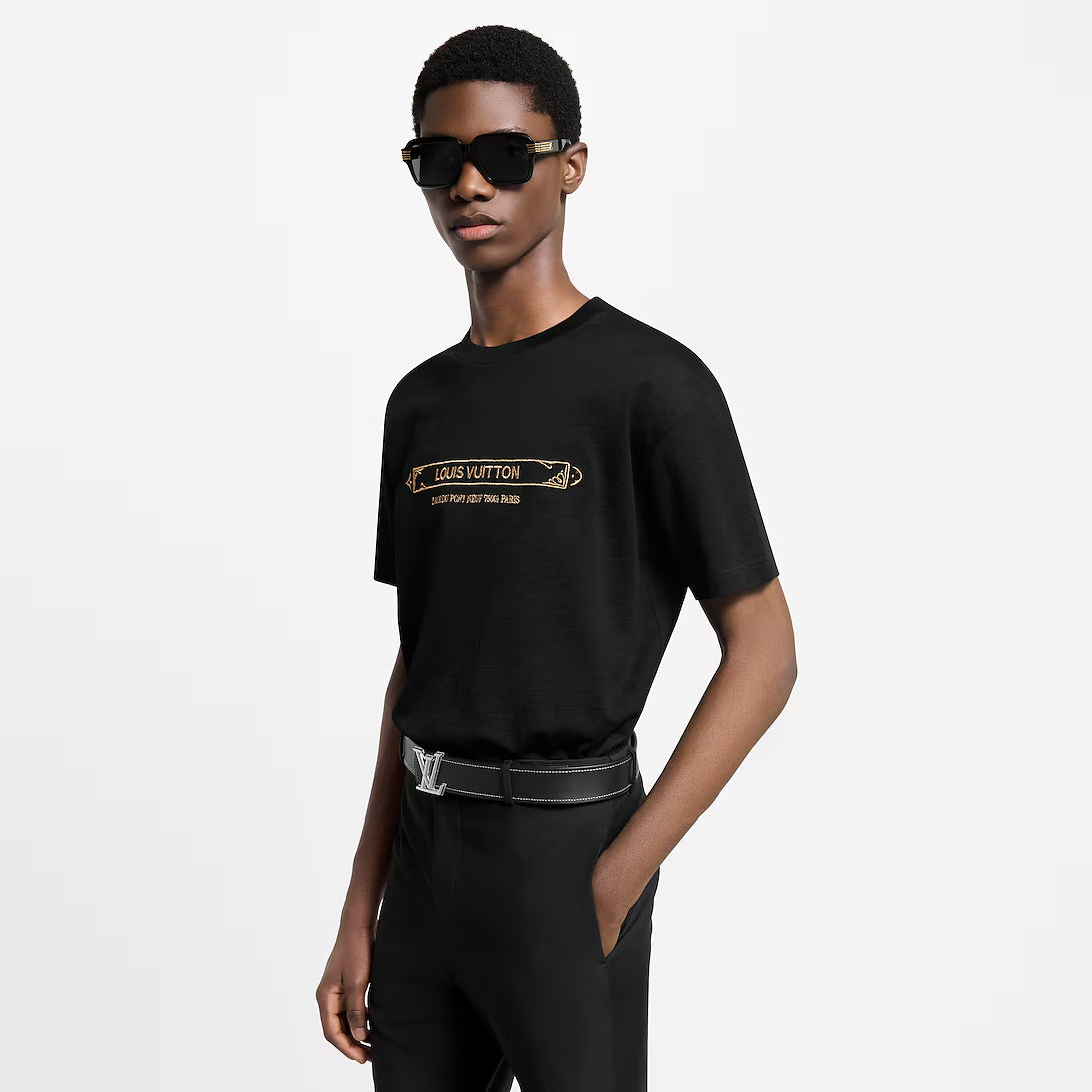 Embellished Damier Pique T-Shirt