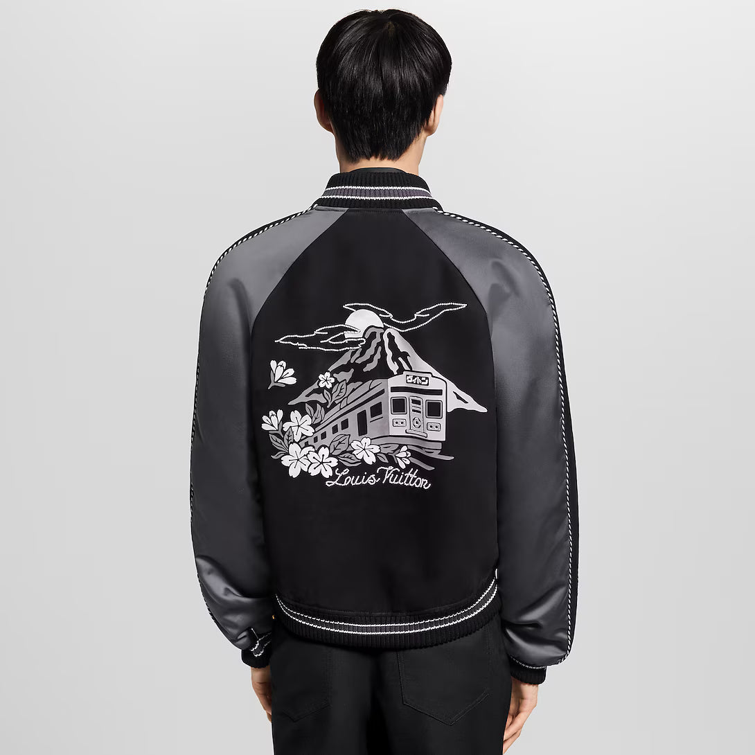 Embellished Mix Leather Blouson