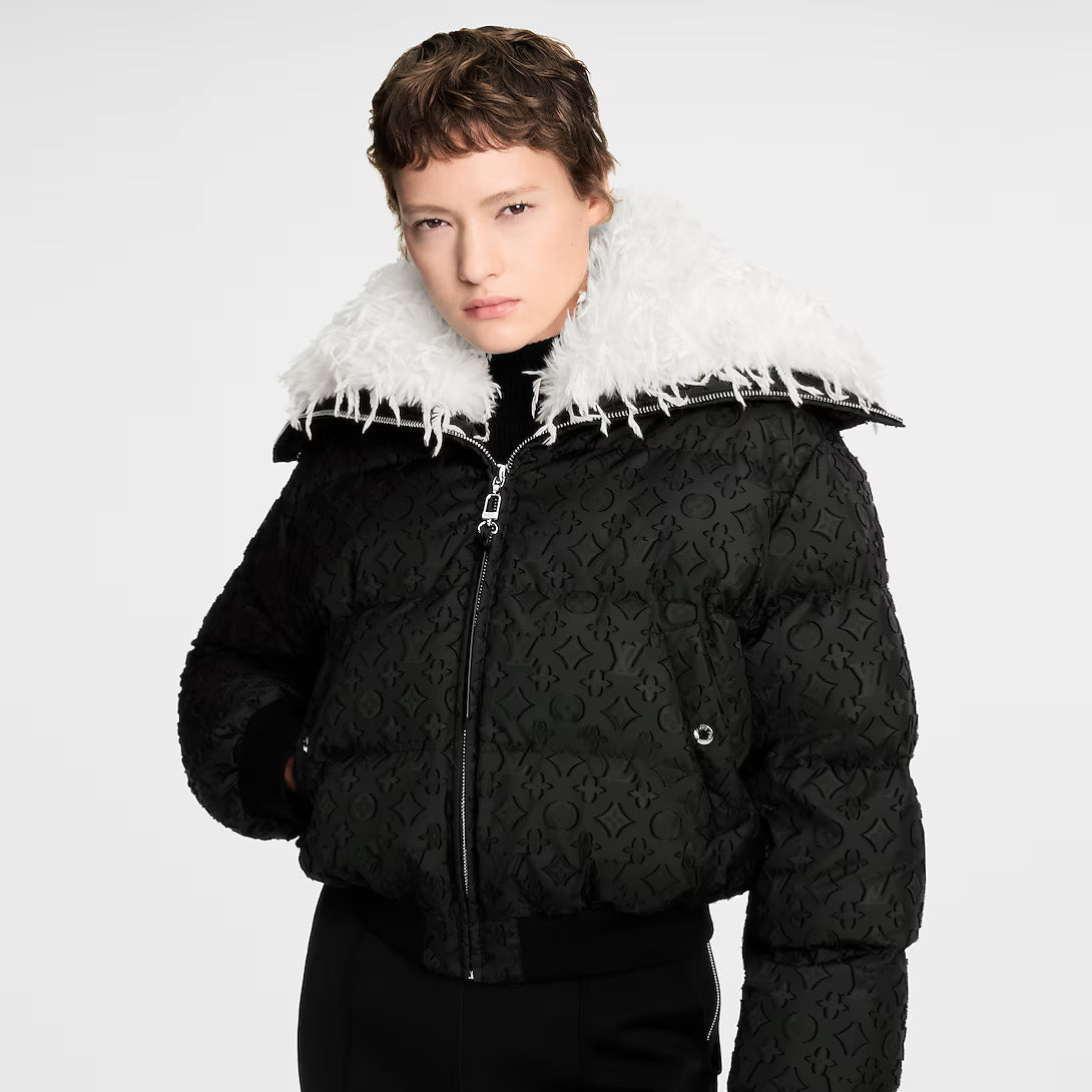 Feather Collar Puffer Jacket