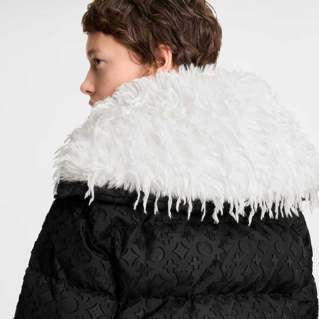 Feather Collar Puffer Jacket