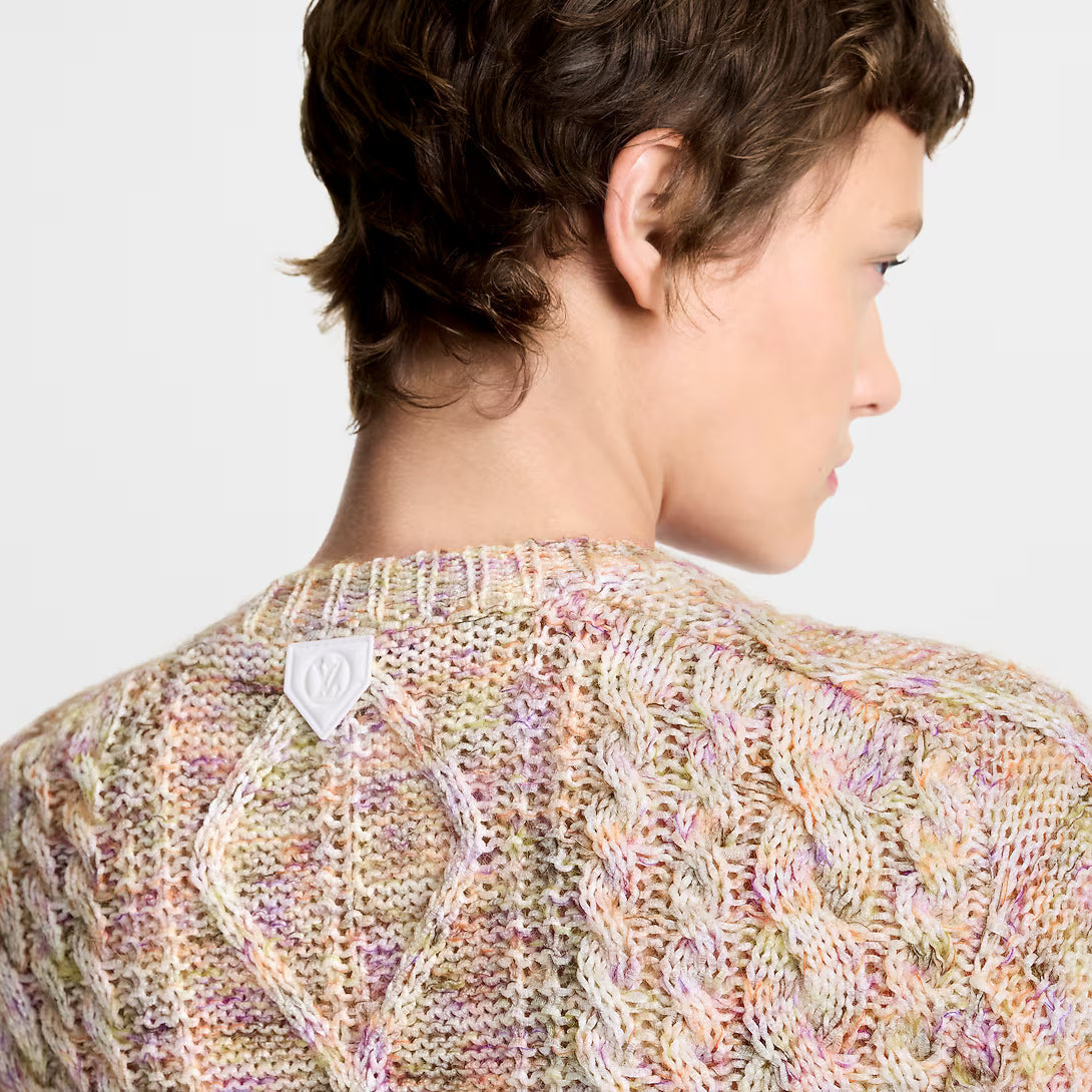 Knitted Flower Front Pullover