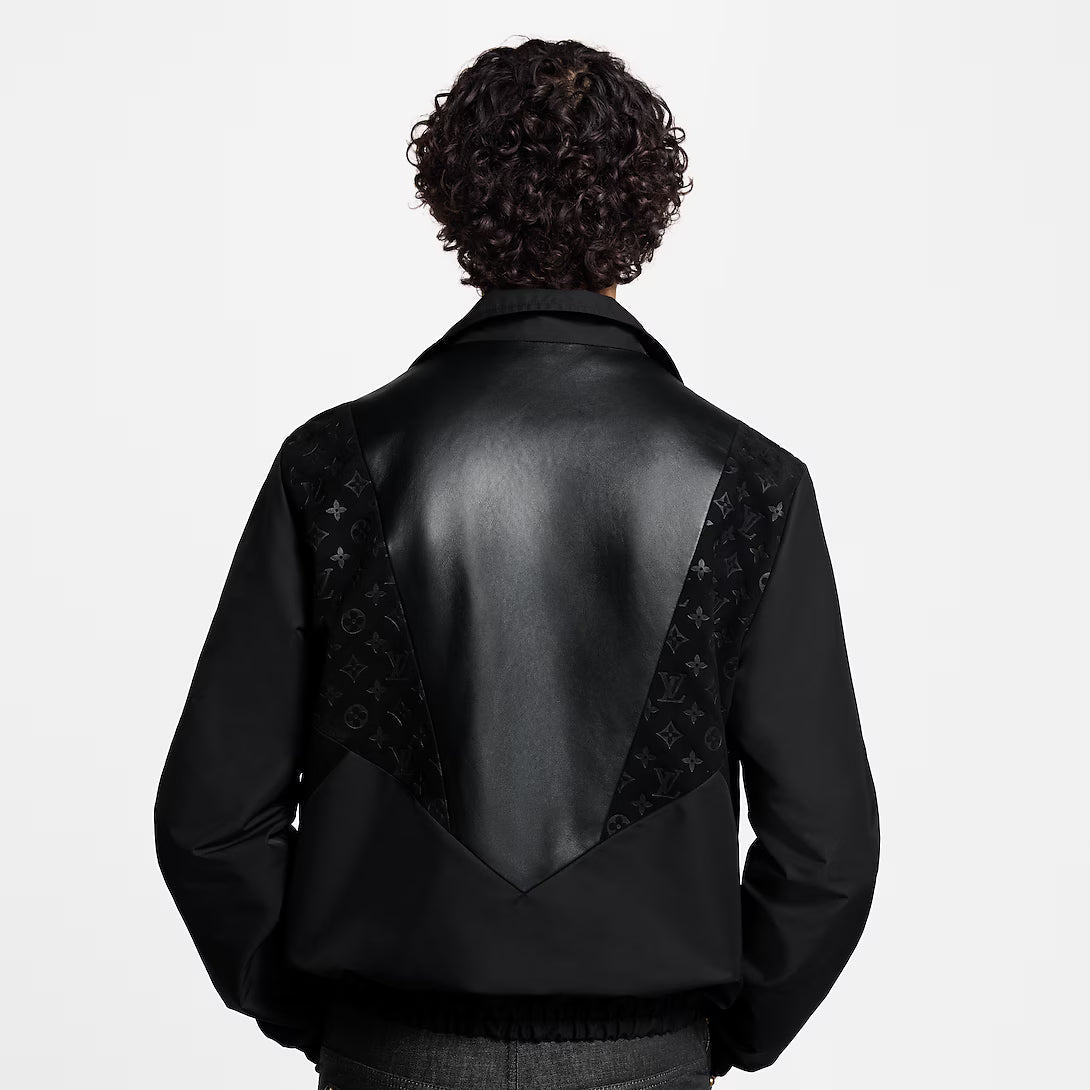 Leather Mix Track Top
