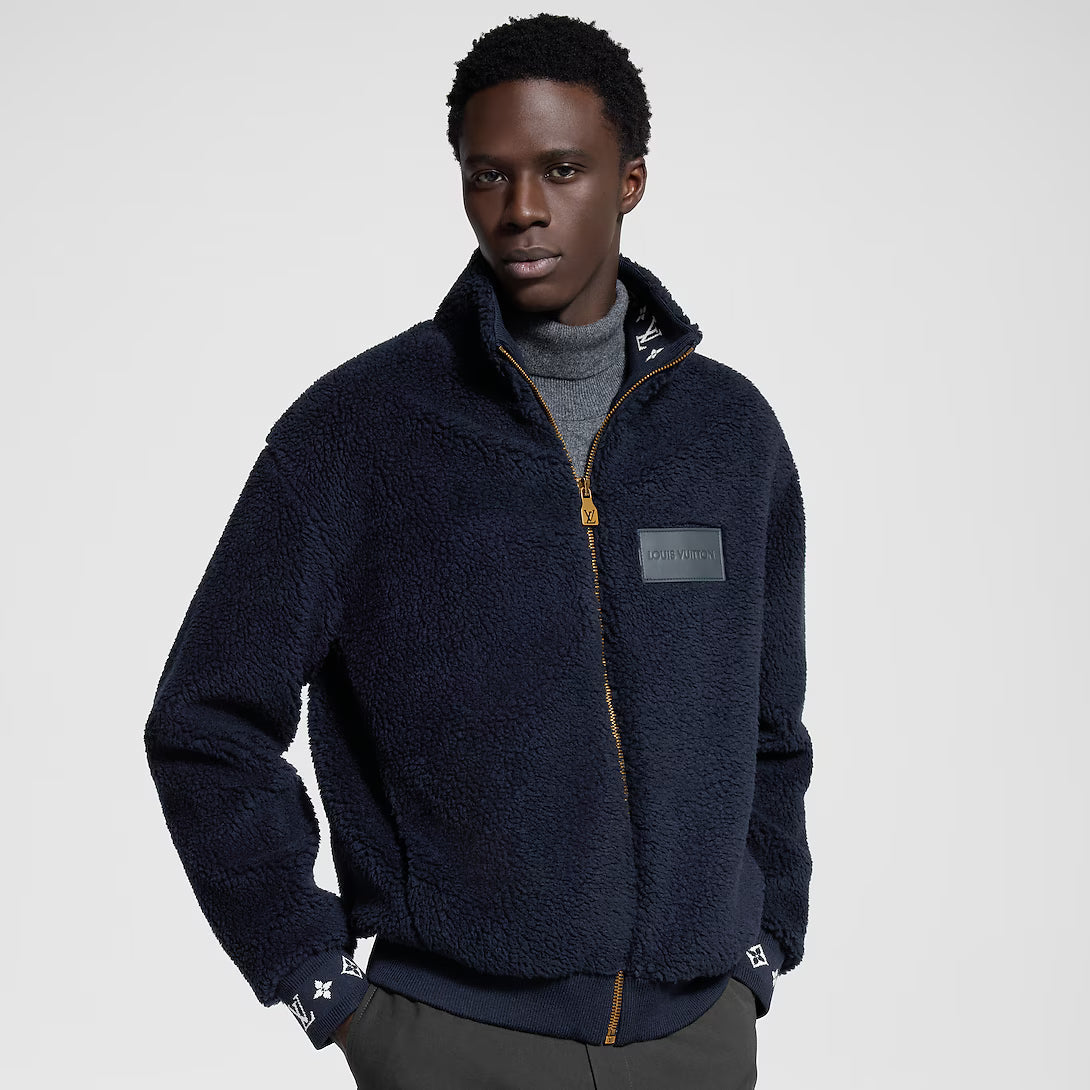 Leather Patch Fleece Blouson