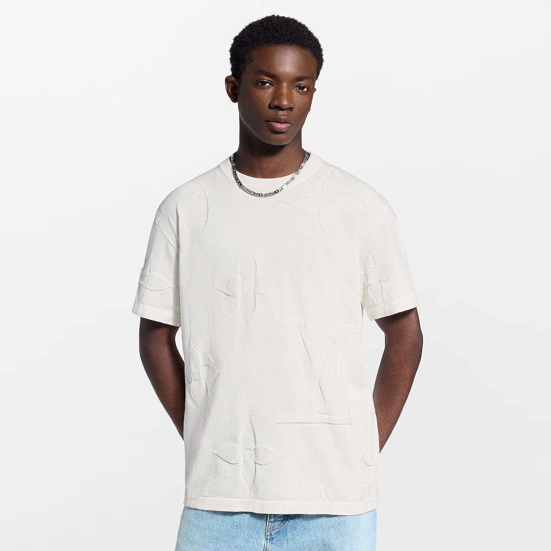 Monogram Short-Sleeved Cotton Crewneck
