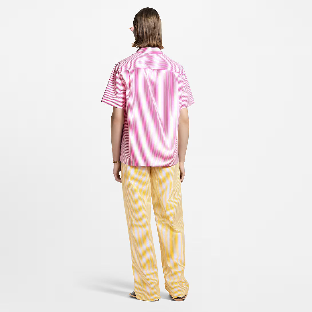 Monogram Striped Short-Sleeved Shirt