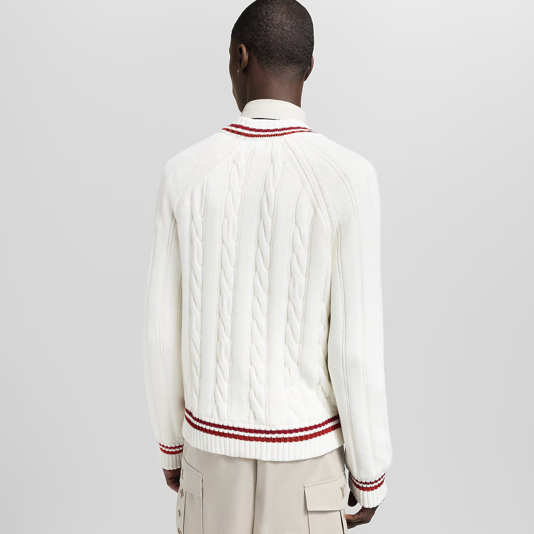 Preppy V-Neck Cable Pullover