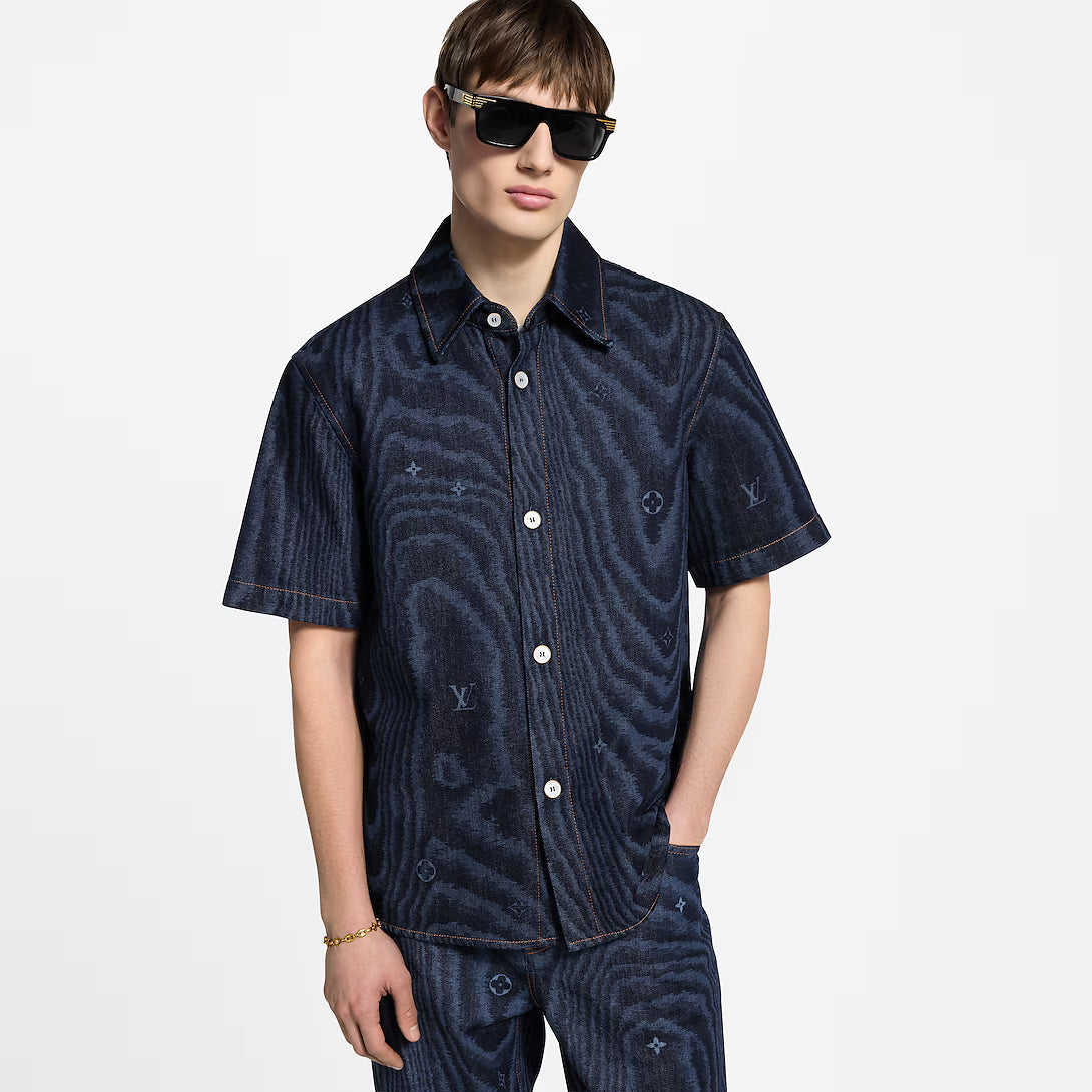 Short-Sleeved Denim Shirt