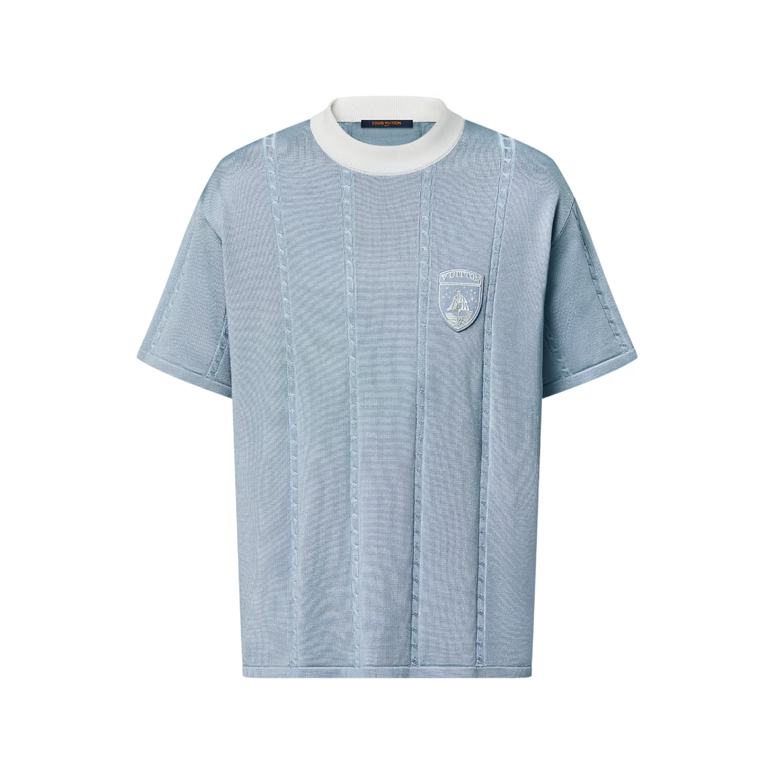 Silk-Cotton Short-Sleeved Crewneck
