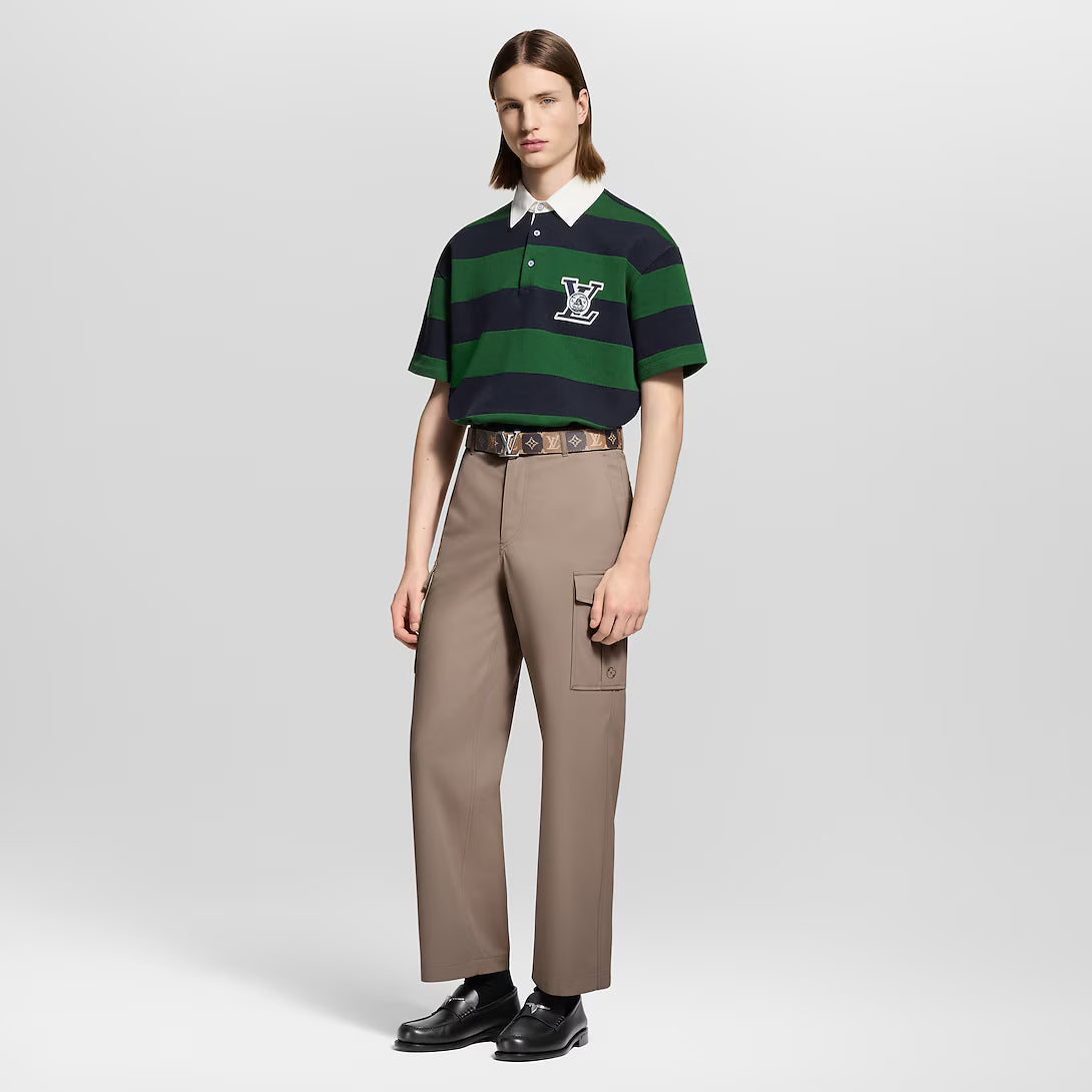 Striped Short-Sleeved Polo Shirt