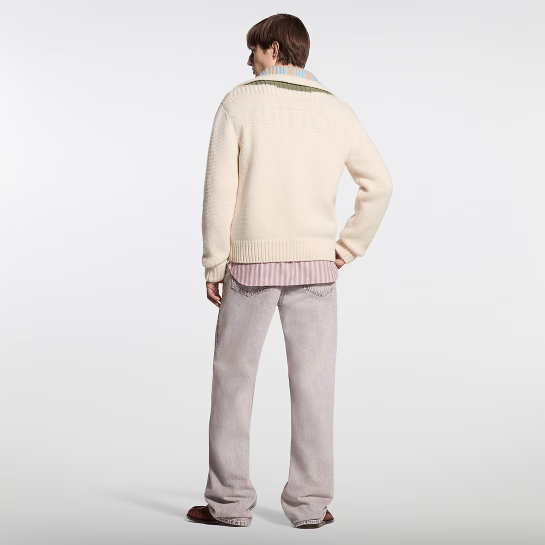 Zipped Intarsia Track Top
