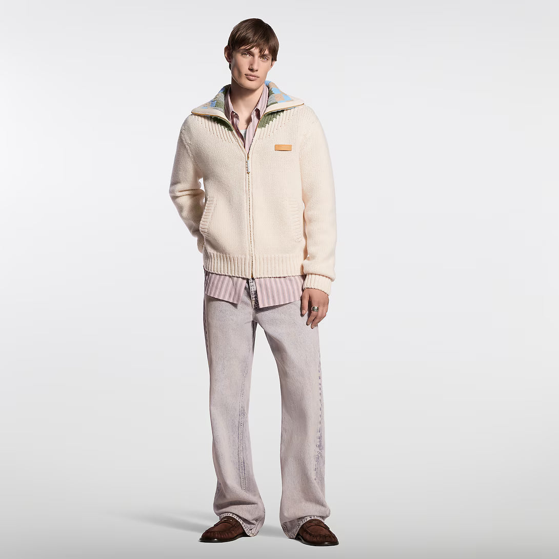 Zipped Intarsia Track Top