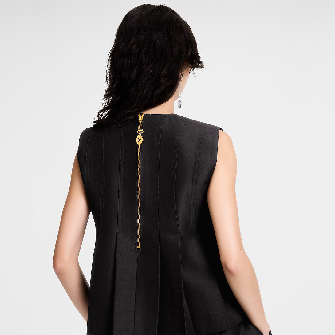 Button Front Pleated Top