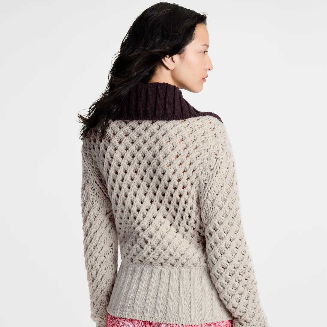 Color-Blocked Knit Jacket