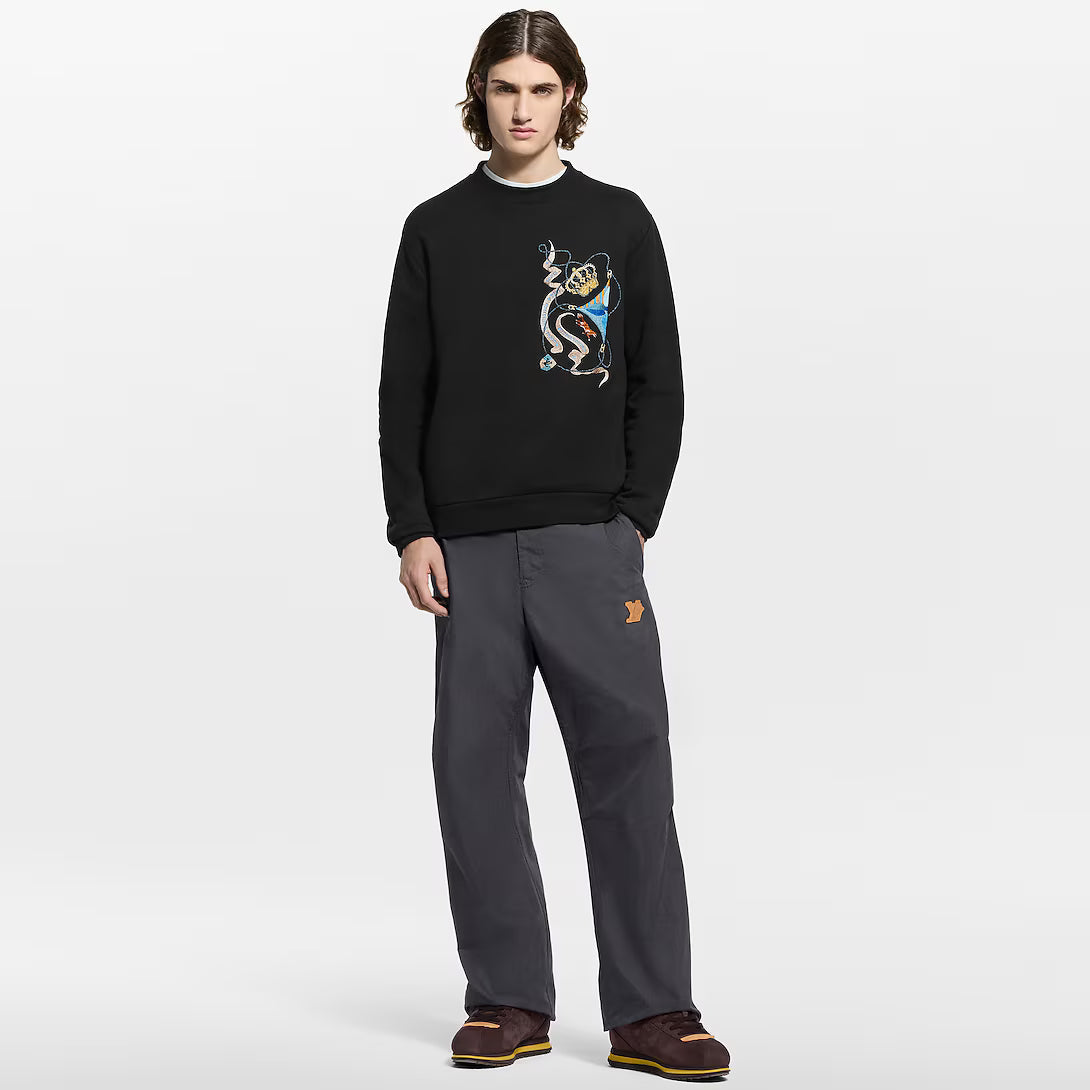 Embroidered Long-Sleeved Sweatshirt