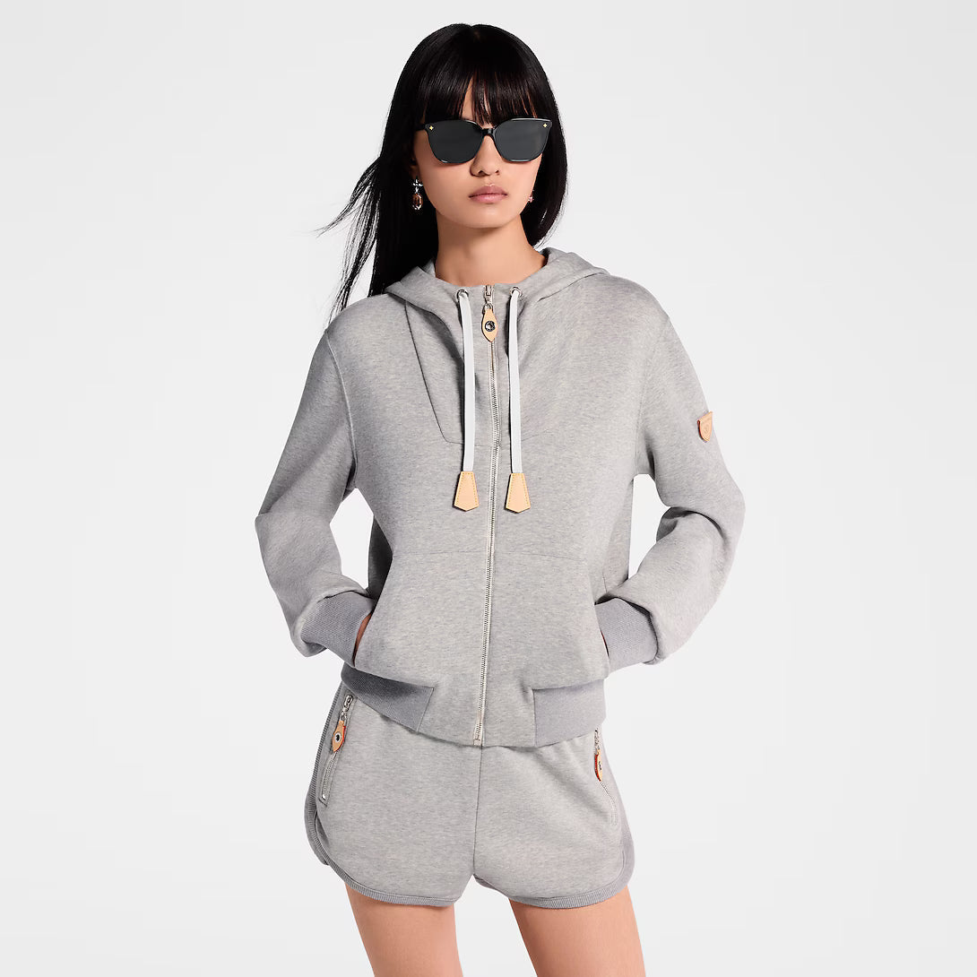 Leather Accent Hoodie