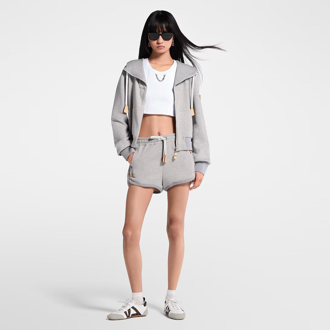 Leather Accent Hoodie