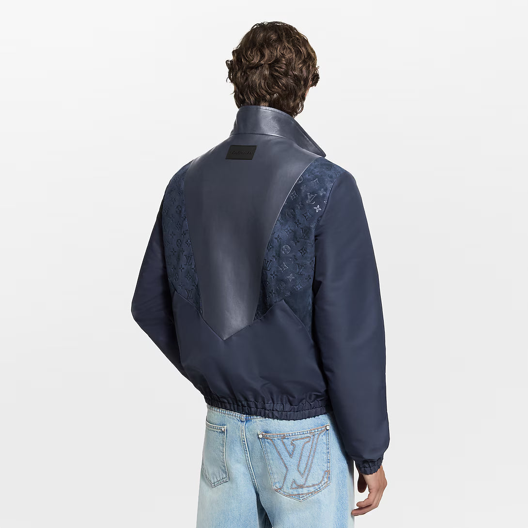 Leather Mix Track Top