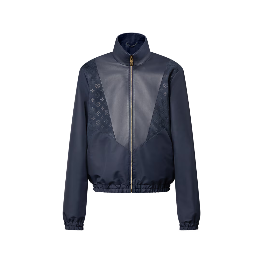 Leather Mix Track Top