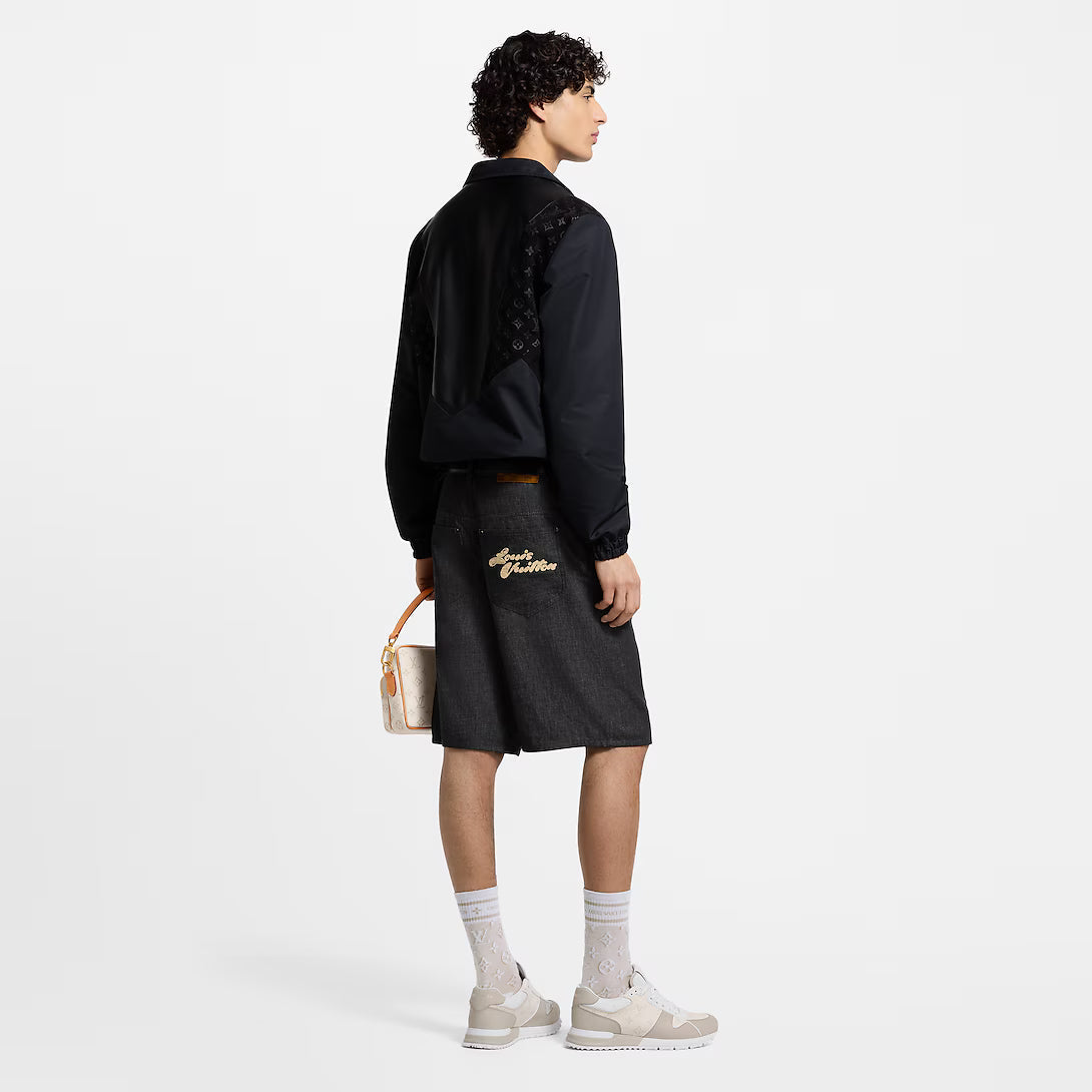 Leather Mix Track Top