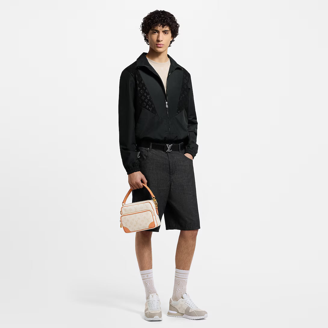 Leather Mix Track Top