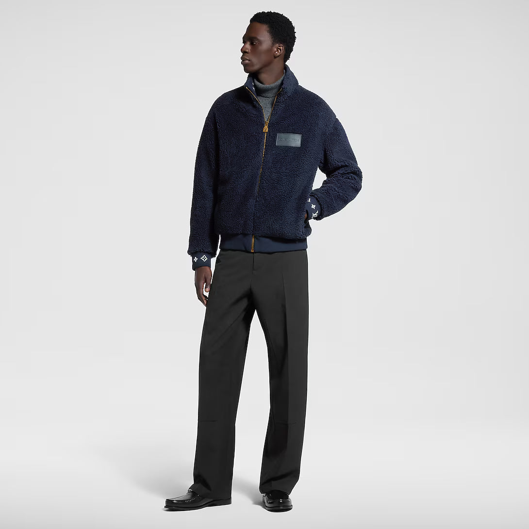 Leather Patch Fleece Blouson