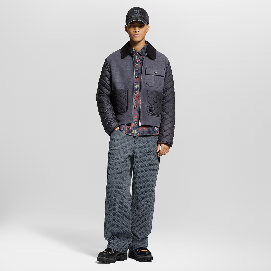 Mix Leather Workwear Blouson