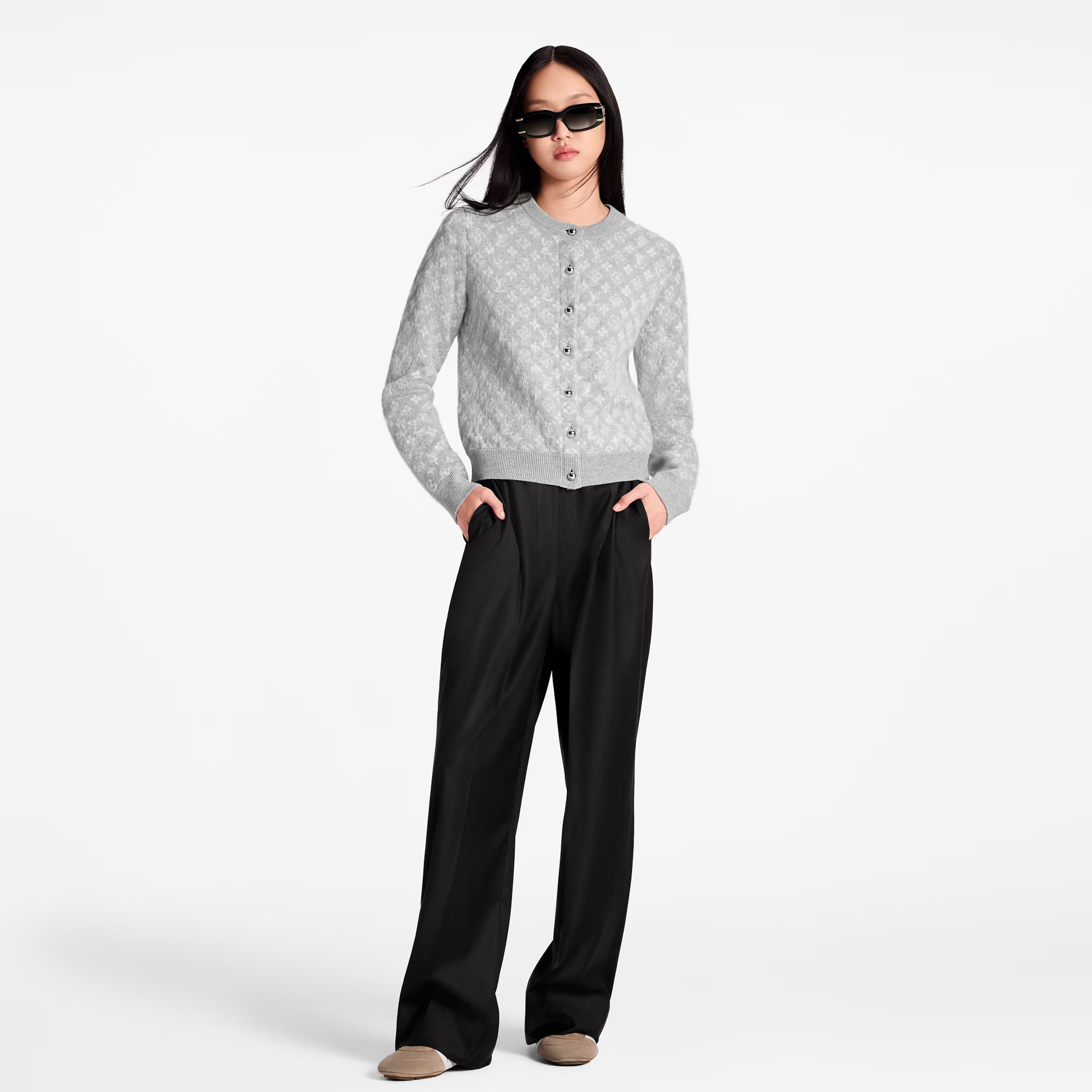 Monogram Brushed Knit Cardigan