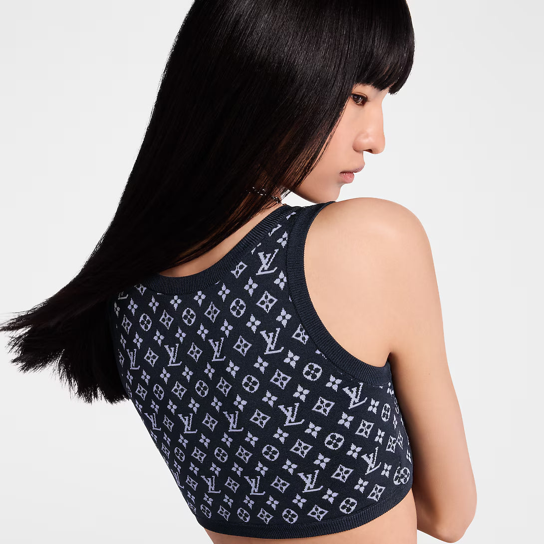 Monogram Jacquard Knit Crop Top