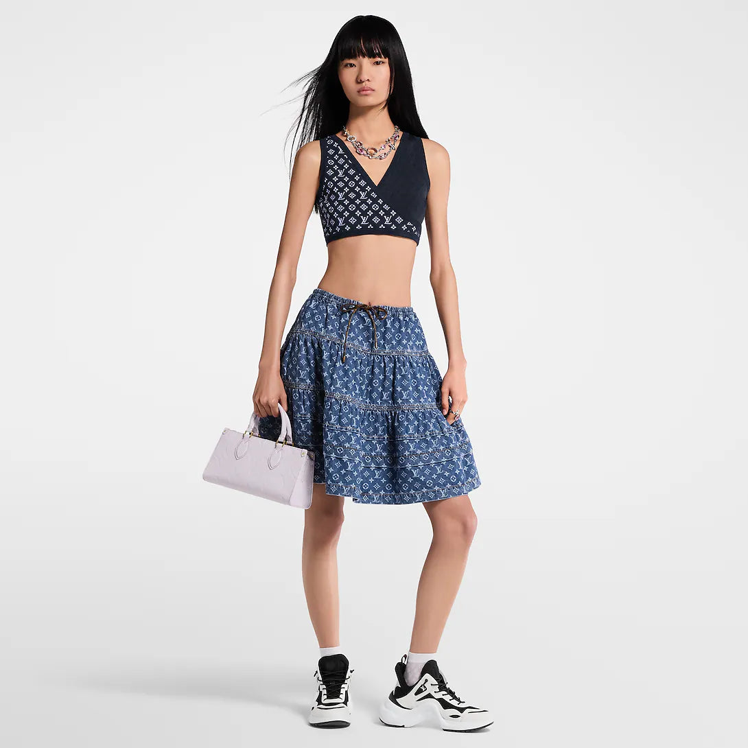 Monogram Jacquard Knit Crop Top