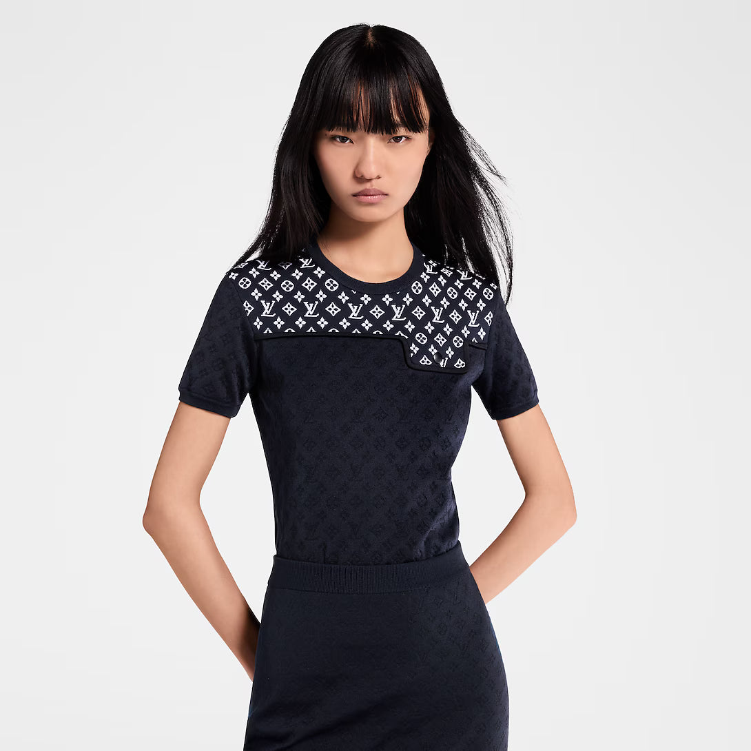 Monogram Jacquard Knit Top