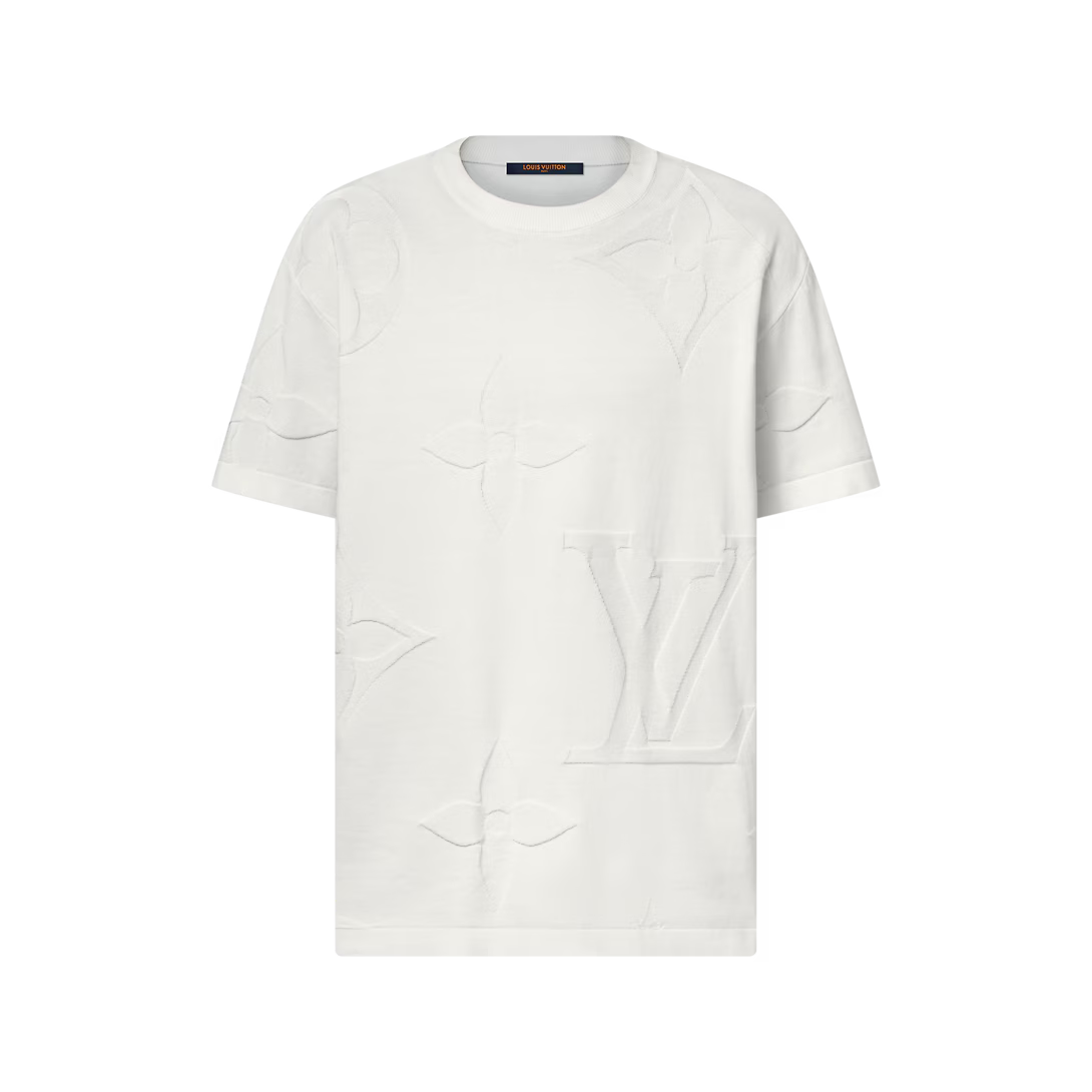 Monogram Short-Sleeved Cotton Crewneck