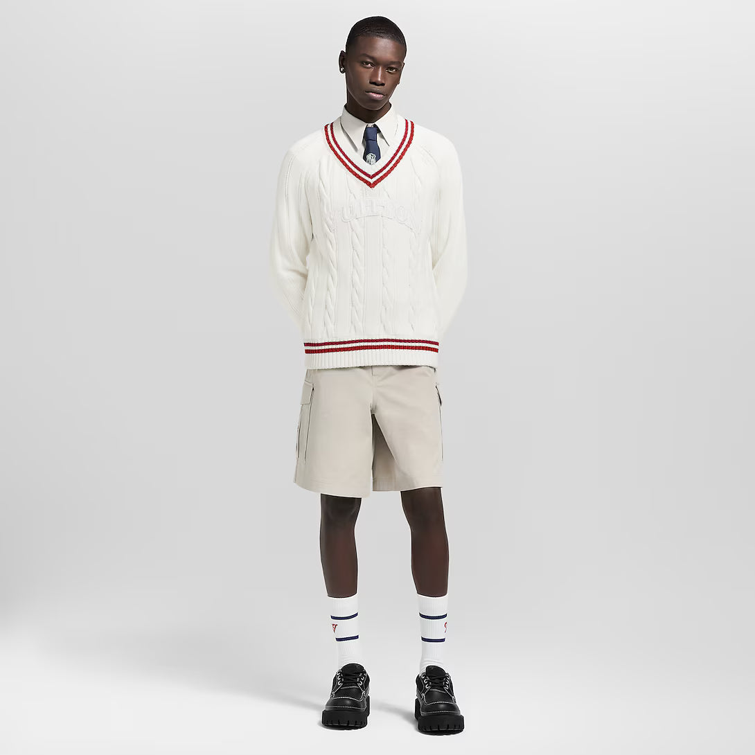 Preppy V-Neck Cable Pullover