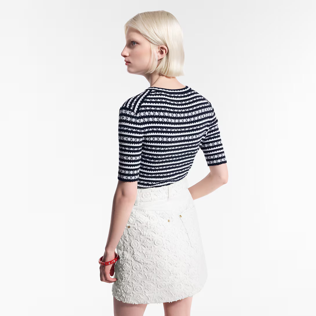 Scallop Stripe Knit Top
