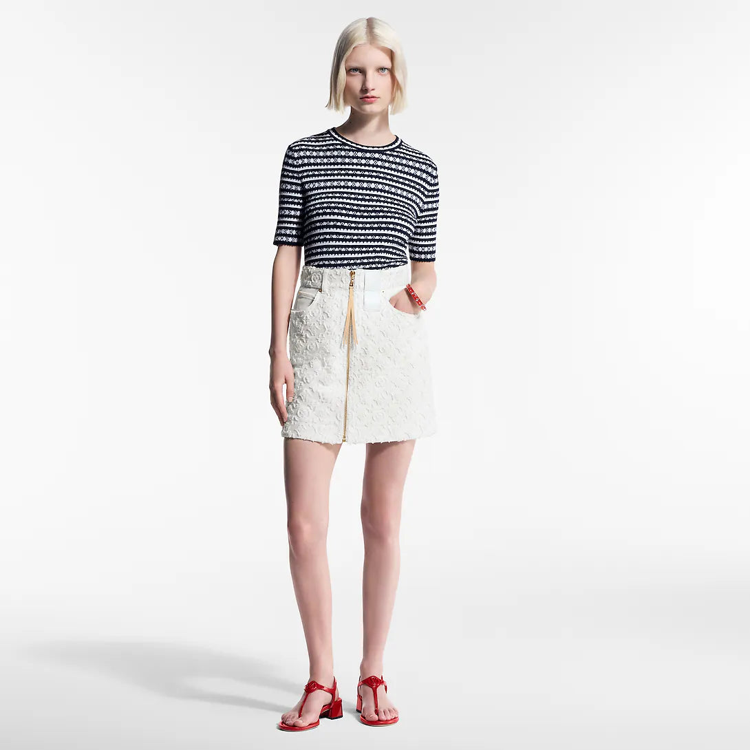 Scallop Stripe Knit Top