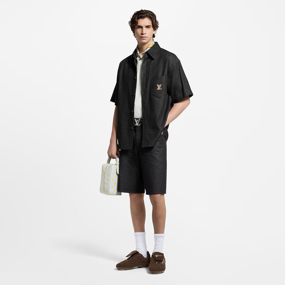 Short-Sleeved Chambray Shirt