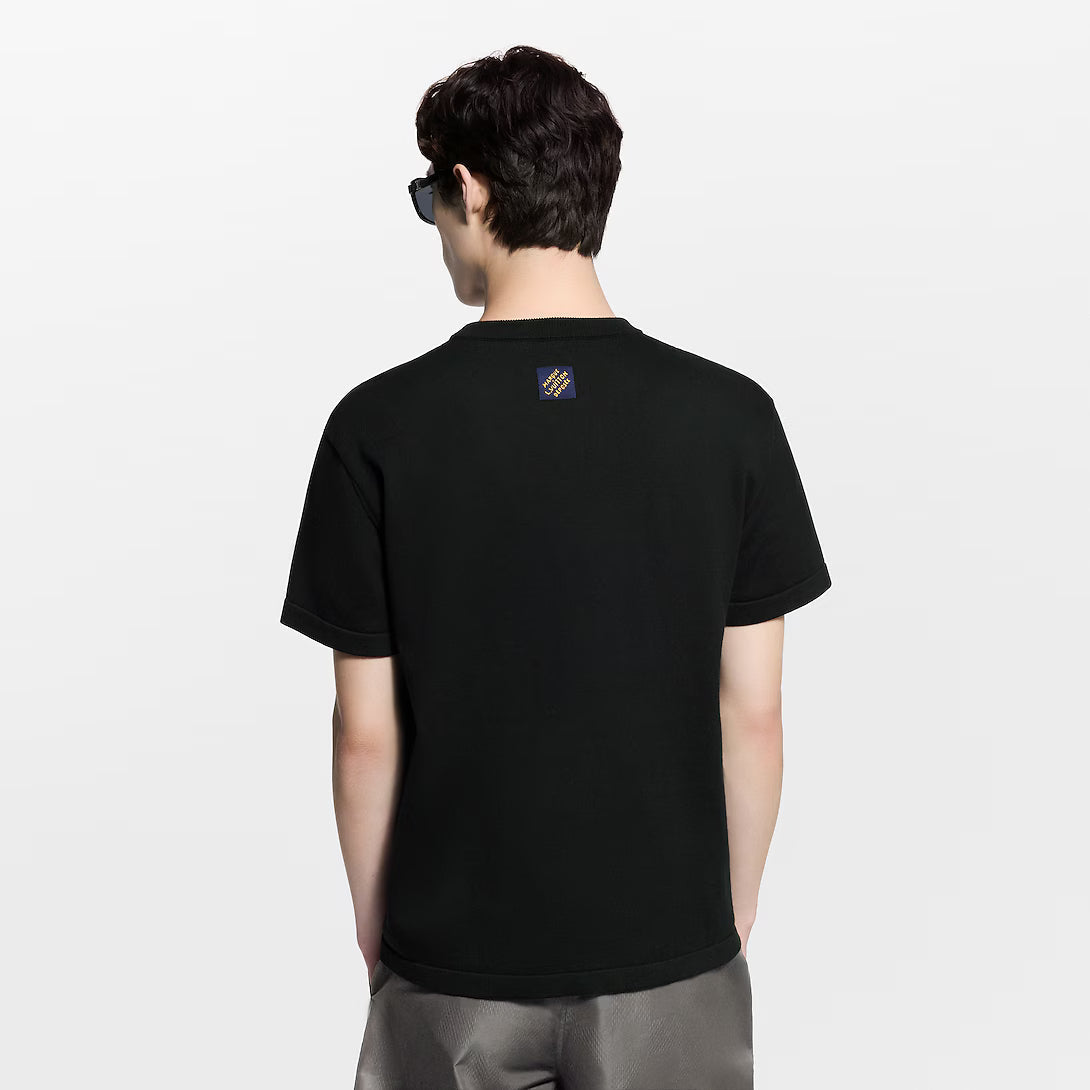 Short-Sleeved Intarsia Crewneck