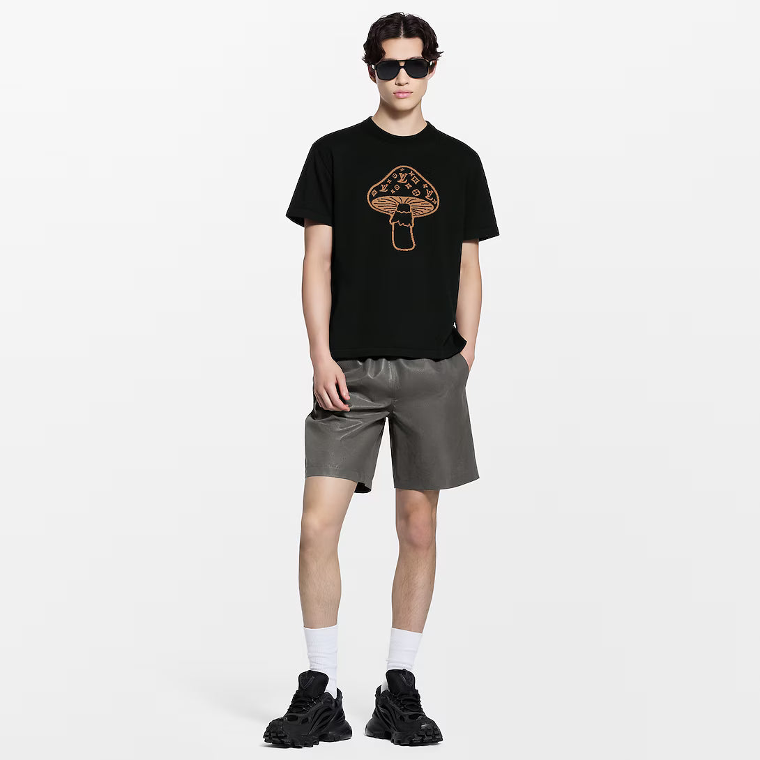 Short-Sleeved Intarsia Crewneck