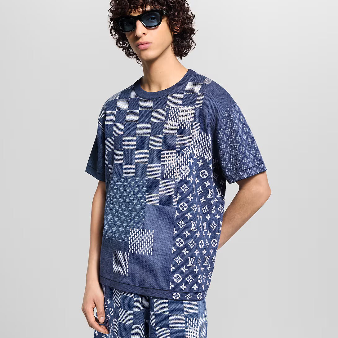 Short-Sleeved Knitted Crewneck
