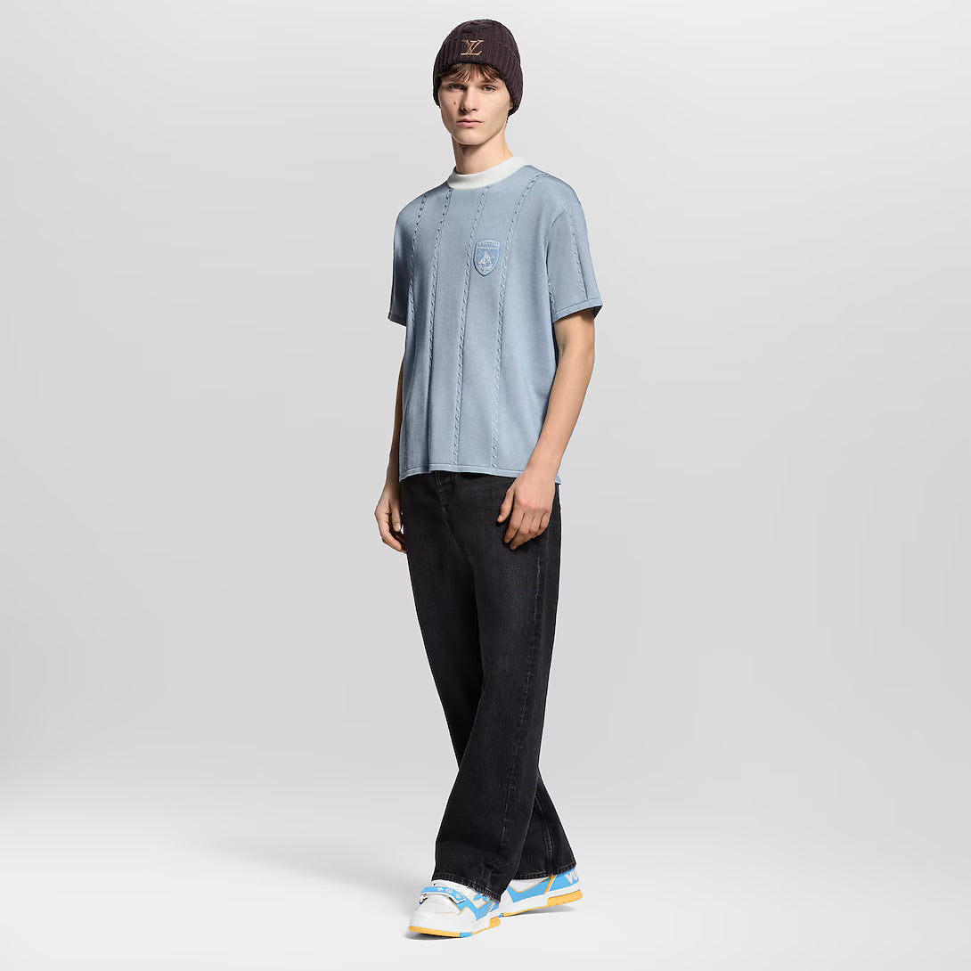 Silk-Cotton Short-Sleeved Crewneck