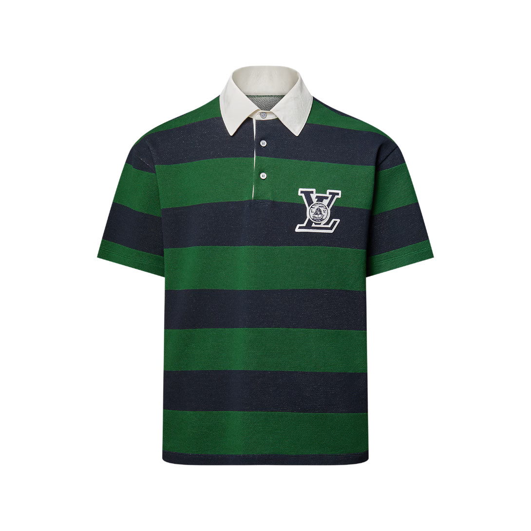 Striped Short-Sleeved Polo Shirt