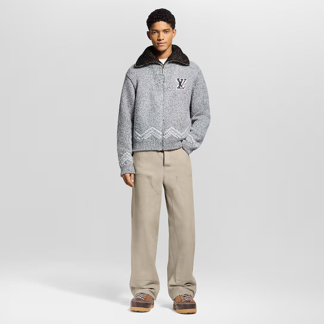Zippered Knitted Blouson